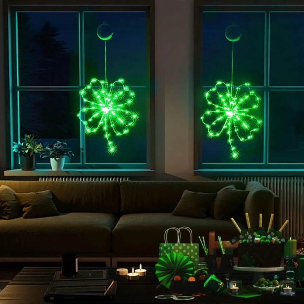Green Shamrock LED 4 Clover 🍀 String Lights